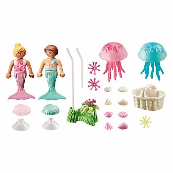 Mermaid Children with Jellyfish