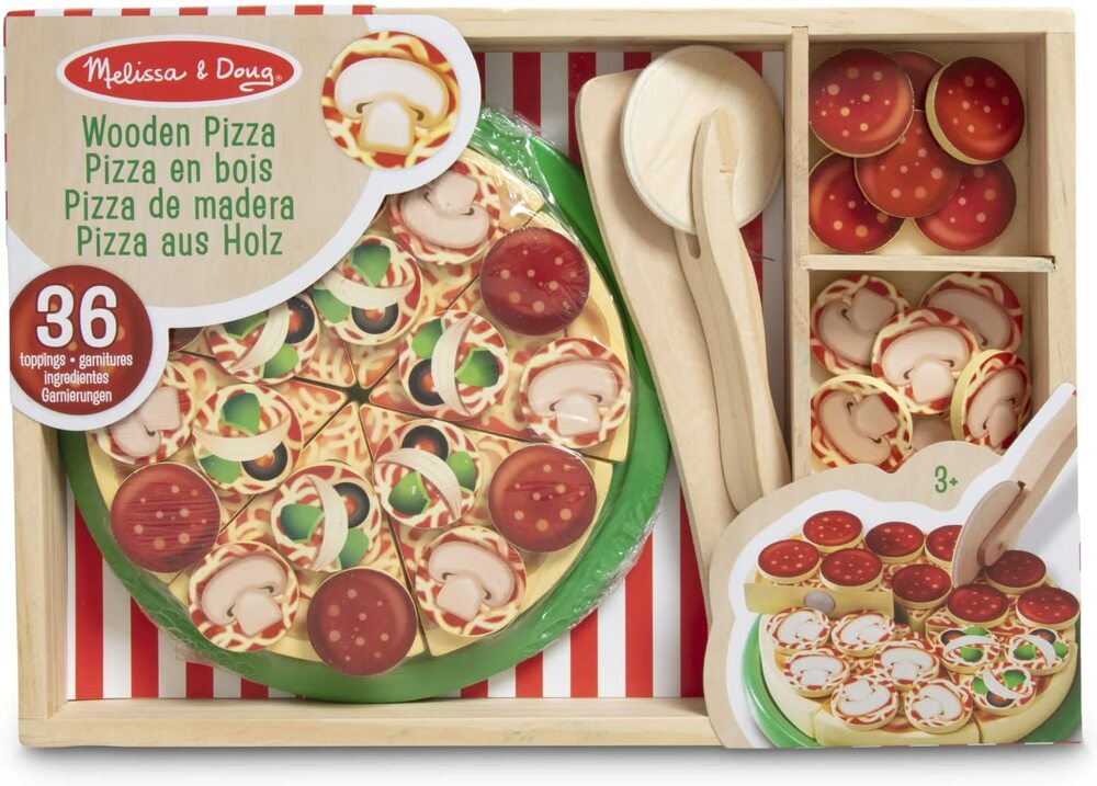 Melissa & Doug 167 Pizza Party Wooden Play Food Set With 54