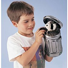 Raccoon In Garbage Can Puppet