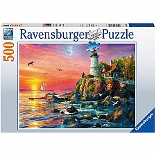 Lighthouse at Sunset Puzzle - 500 Pieces