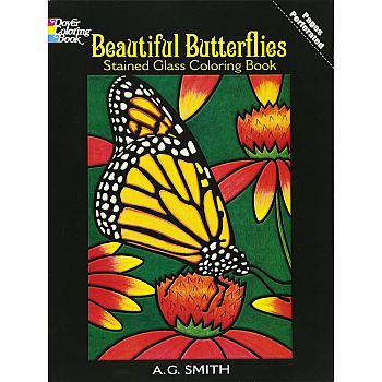 Butterflies Stained Glass Coloring Book