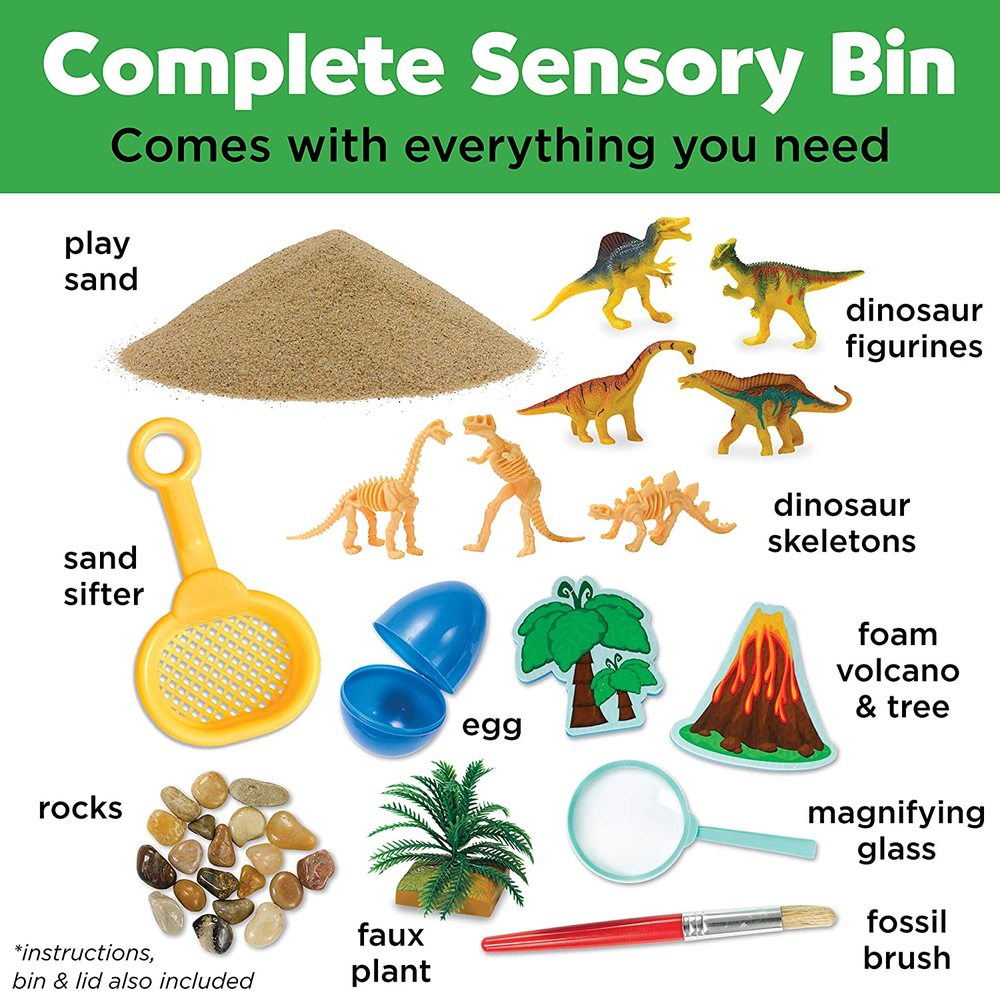 dinosaur dig sensory bin