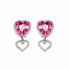 Jewel Heart Clip-on Earrings
