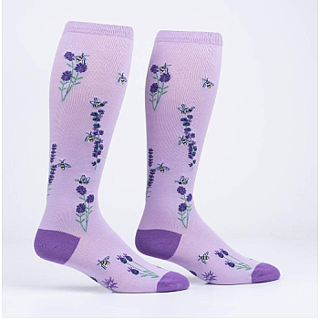 Bees & Lavender Knee Socks