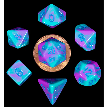 Mini Purple & Teal Dice