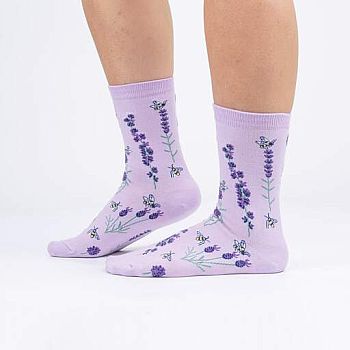Bees and Lavender Crew Socks
