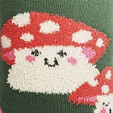 Fuzzy Mushroom Crew Socks