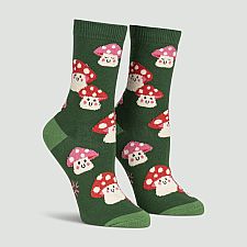 Fuzzy Mushroom Crew Socks